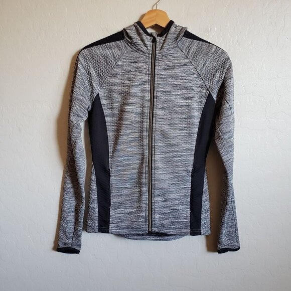 Athleta Snowscape Hooded Jacket Full Zip Stretchy Grey Space Dye Size Women's XS - Picture 1 of 10